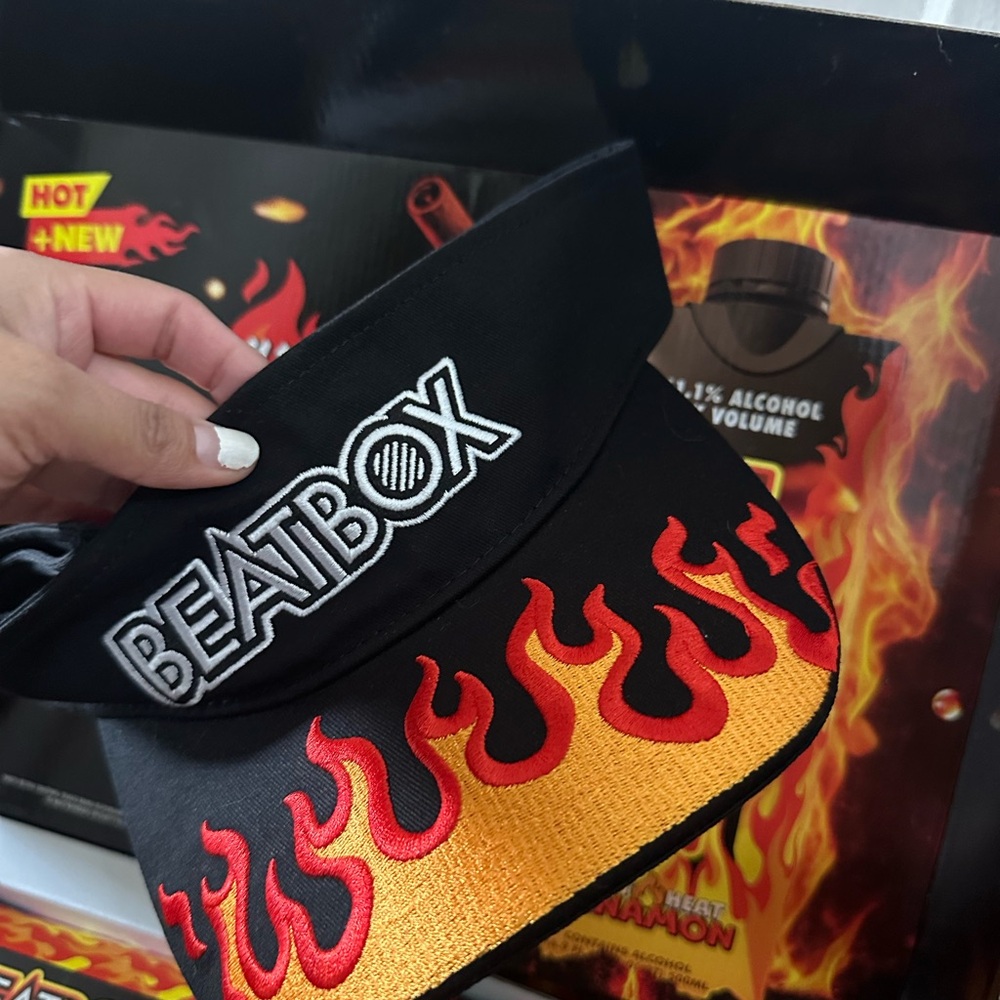 Black and Red Flame Visor